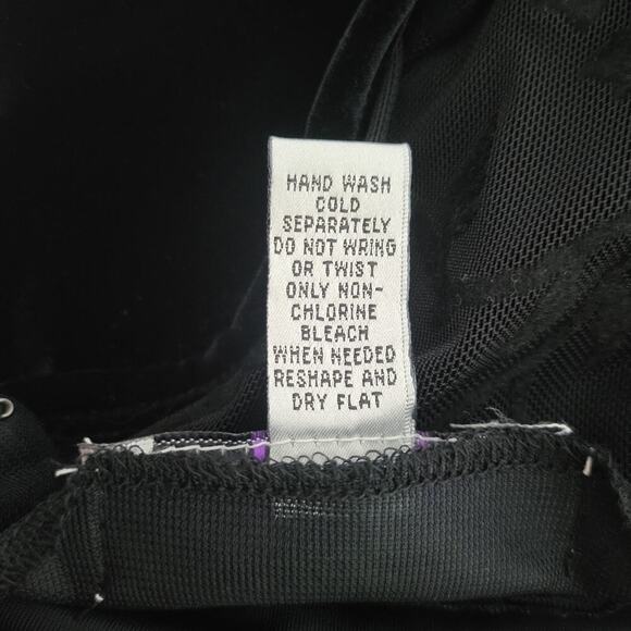 VTG Y2K Whimsigoth Maxi Dress Sz 6 Black Velvet Sweetheart Sheer Long Sleeve NEW - Picture 13 of 15